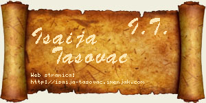 Isaija Tasovac vizit kartica